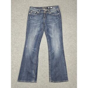 Miss Me Boot Jeans Womens 34 Blue Med Wash Bootcut Distressed Denim Y2K